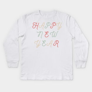 Happy New Year Colourful Kids Long Sleeve T-Shirt